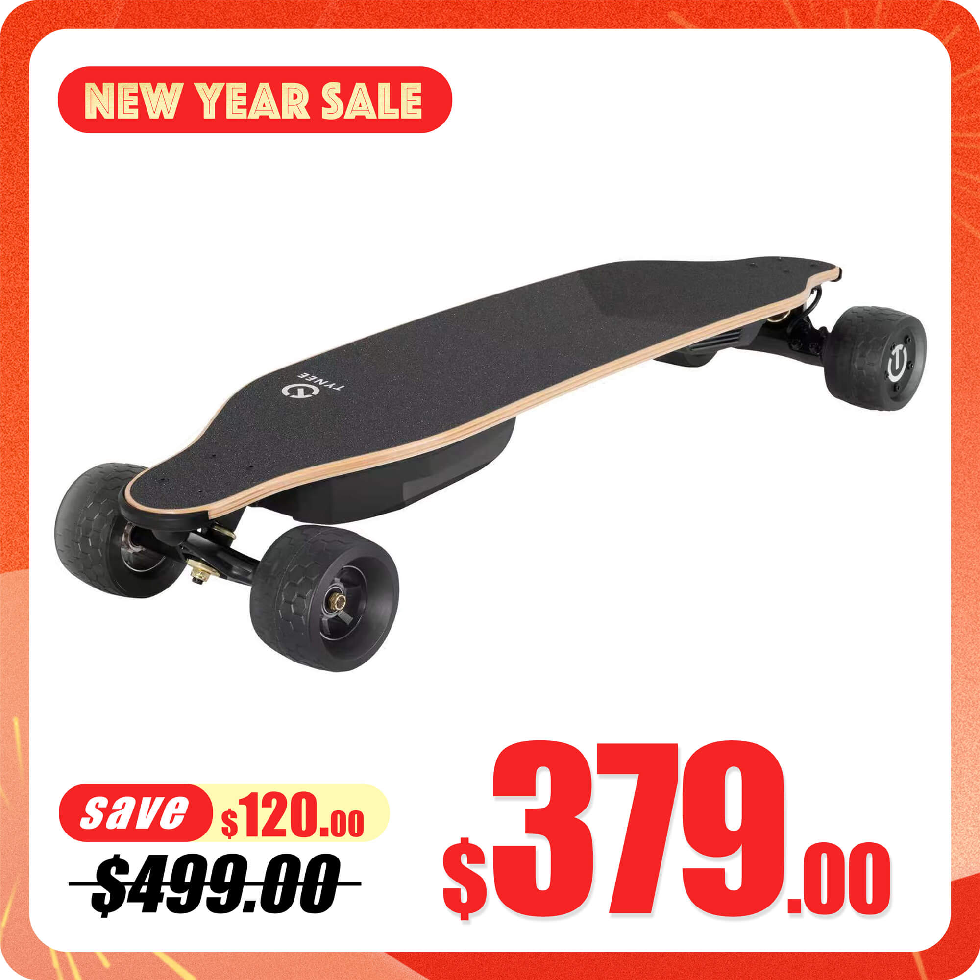 Tynee Board Ultra Hub Motors Electric Skateboard & Longboard with 105 Wheels